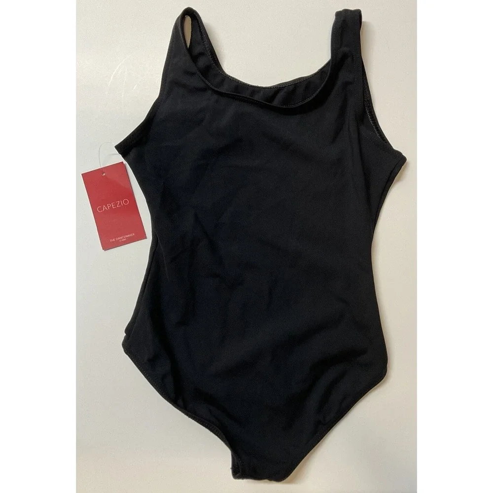 NWT Capezio The Dancemaker Toddler Girls Tank‎ Leotard Black Size Large